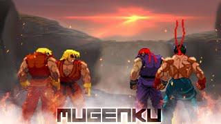 Reu Evil Ken & Evil Ken RR vs Vyn Evil Ryu & Kage. Street Fighter MUGEN Multiverse Tag Team 2 vs 2