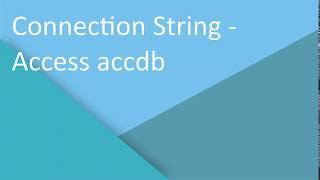 Connection String - Access accdb