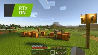 Minecraft RTX Windows 10 (Bedrock) edition video with Truly Vanilla RTX (ray tracing) resource pack.