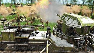 Huge RAIL GUN Defense of Russian CHARGE! - Call to Arms: Gates of Hell Battle Simulator