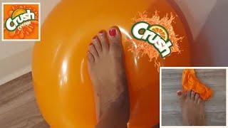 HUGE 18-Inch Orange Balloon Barefoot Crush | Marley TV  #crushing #feet