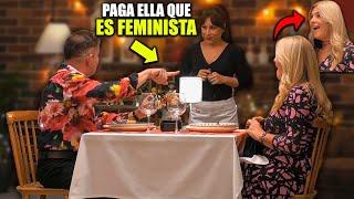 FEMINISTA HUMILLADA al NO PAGAR la CUENTA en el PROGRAMA  First Dates