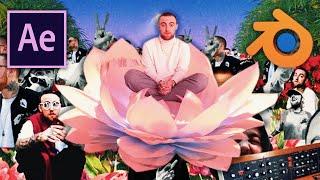 Create a Mac Miller "Good News" Style Collage Music Visualizer ! Adobe After Effects & Blender