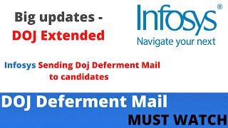 Infosys extended joining date|| #infosys  #doj