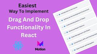 Easiest Way To Implement Drag And Drop Functionality With Animation Effect In React