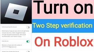 how to turn on 2 step verification on roblox