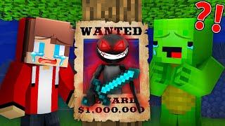 SCARY STICKMAN is WANTED by JJ and Mikey in Minecraft ! (Maizen)