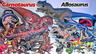 CARNOTAURUS VS ALLOSAURUS Toys COLLECTION BATTLE! Jurassic World Dinosaurs Toys