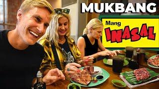 American Family Tries MANG INASAL MUKBANG!  (1st Time Ever)