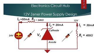 12V Zener Power Supply Design || Calculation & Thermal Analysis || Voltage Regulator CKT Realization