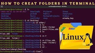 Linux terminal command to create files and folders in HINDI |