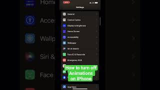 How to turn off animations on iPhone | #shorts #apple #iphone13 #iphone #ipadpro #iphone1 #iphone14