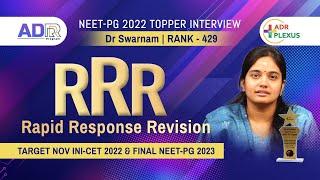 Rapid Response Revision   Topper Dr Swarnam NEET PG 2022 RANK   429