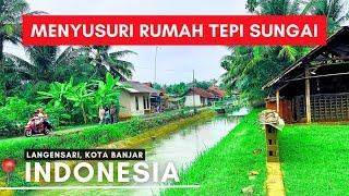 SUNDAN VILLAGE HOUSES ON THE RIVER'S EDGE ‼️Following the INDONESIAN HOUSES ON THE RIVER'S EDGE