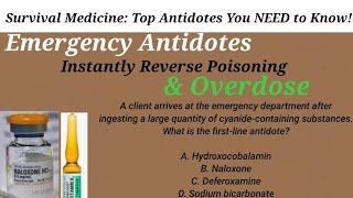 Drug Antidotes MADE EASY/Antidotes MCQ)/Shocking Antidotes That Reverse Death in Minutes.#antidotes