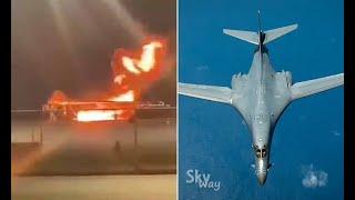 B-1 Bomber Catches Fire During Maintenance