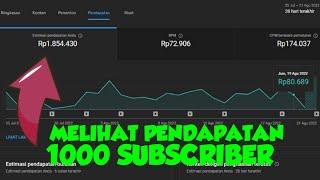 CARA MELIHAT PENGHASILAN DI YOUTUBE STUDIO | GAJI 1000 SUBSCRIBER