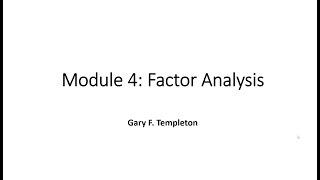 Module 4: Factor Analysis