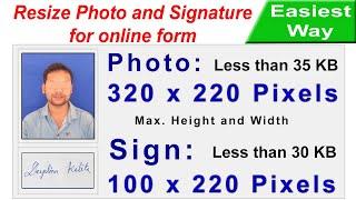 How to Resize Photo and Signature in Photoshop for online application form 