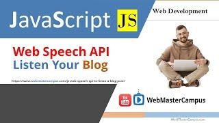 Web Speech API to Listen Your Blog