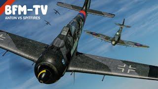 BFM-TV: Fw190 A8 vs 3x Spitfires Commented | DCS World | #dcs #aircombat #ww2 #dogfight