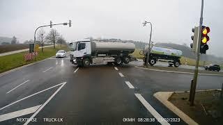 Dashcam aus dem LKW #3 Transporter auf "Selbstmordmission" und LKW mit Rammabsicht