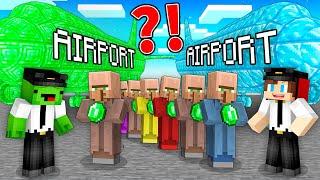 Mikey Emerald vs JJ Diamond AIRPORT Survive Battle in Minecraft - Maizen