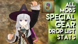 Toram Online: All Mobs Special Gear Drop List | Stats | chae_