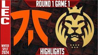 FNC vs MDK Highlights Game 1 | LEC Winter 2024 Playoffs Upper Round 1 | Fnatic vs MAD Lions KOI G1