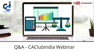 CAClubIndia Webinar | Q&A on Financial Modeling and Valuation