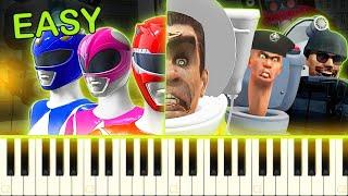 SKIBIDI TOILET VS POWER RANGERS REMIX - EASY Piano Tutorial