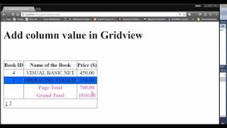 Show the Sum of GridView Column Values in Footer in Asp.Net  C#