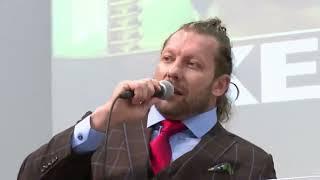 Kenny Omega and Gabe Kidd confront each other at the Wrestle Dynasy Press Conference