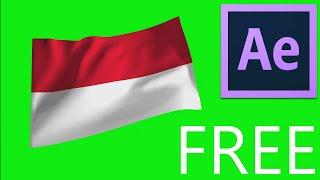 Indonesia 's Flag on green screen - Different views - Free to Use (personnal use)