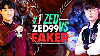 FAKER vs #1 ZED KOREA *What 10,000 + Games of ZED LOOKS LIKE!*