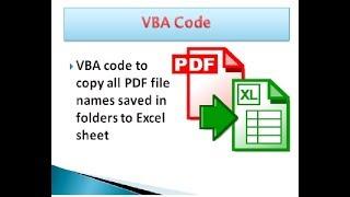 VBA code to copy all PDF file names saved in folders to Excel sheet