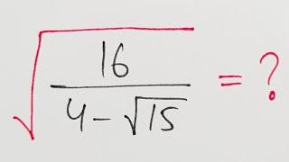 Nice Square Root Math Simplification | NO CALCULATOR ALLOWED !!