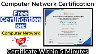 Computer Network Free Certification | Verified Certificate | Free Certificate