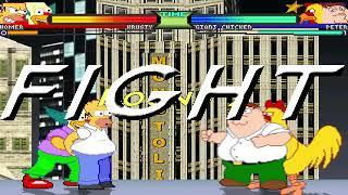 MUGEN Request: Homer Simpson and Krusty the Clown VS Peter Griffin and Giant Chicken (Koop's Krap)