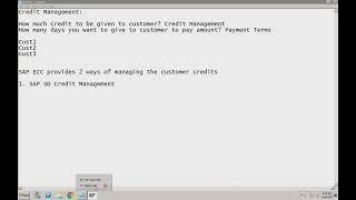 SAP S/4 HANA SD 2024 Credit Management 1