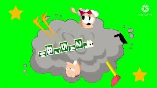 Cartoon Mania Fight Cloud Green screen (FREE)