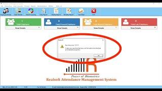 How to solve Realsoft Run time error 35773 | Realtime Biometric Attendance software