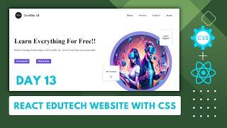 React js EduTech Website|React with css project malayalam| React js malayalam| Day 13|JishnuGeeks