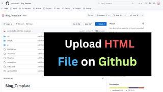How to Upload Html File/Folder/Project into GitHub