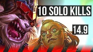 KLED vs ILLAOI (TOP) | 10 solo kills, Legendary, 17/3/3, 500+ games, Rank 13 Kled | BR Master | 14.9