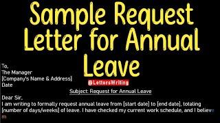 Application Letter for Annual Leave | Letters Writing