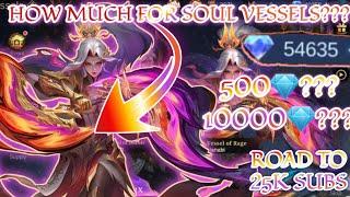 HOW MUCH /DIAMONDS FOR SOUL VESSELS SKINS IN SOUL VESSELS GACHA DRAWS EVENT | MLBB