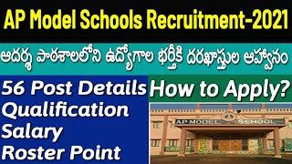 AP Model School Recruitment 2021| 56 Post Details, Qualification, Salary, Roster Point, Full Details