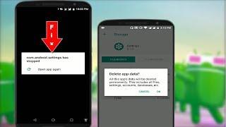 How to Fix com.android.setting has stopped Error in Android