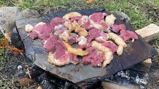 Thunder Stone Kebab | Stone Kobab Recipe | Roasted Pattar Caucasian Recipes  by Wilderness Cooking